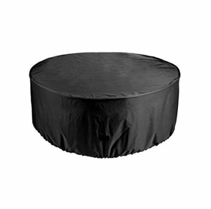 RUILASA Round Patio Set Cover Outdoor Table Cover, Medium - Strong and Durable, Premium High Grade Waterproof UV Furniture Cover - Black (4-6 Sea