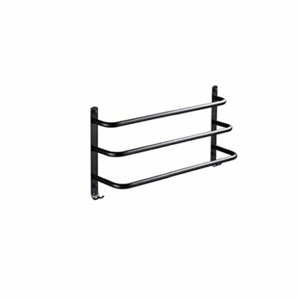SMLJLQ Creative Black Paint Towel Rack Toilet Three-Layer Towel Bar Towel Rack Bathroom Cardinal Bathroom Towel
