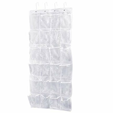iGadgitz Home U7121 Hanging Shoe Rack, Shoe Hanger, Hanging Shoe Storage -White -24 Pocket