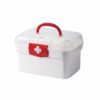Uposao Plastic Medicine Box with Handle and Detachable Compartment Multi-Use Family First Aid Box Storage Box Portable Medicine Box Empty Medical