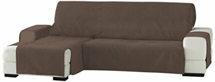 Eysa 240 cm Left Front View Zoco Non-Elastic Chaise Longue Cover, Brown