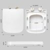 SADALAK Toilet Seat Soft Close,White Square Quick Release Toilet Lid with Simple Top Fixing and Adjustable Hinges Toilet Seat Cover