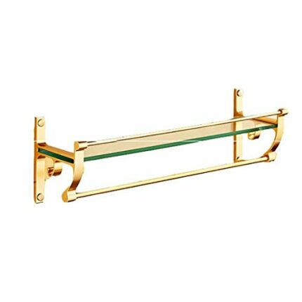 N/A Wall hanging Glass towel rack, Racks Cosmetics Frame Wall Hanging Towel Rack singel layer Storage Rack