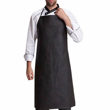 ALREMO HUANGXING - Waterproof Rubber Vinyl Apron,Oil Resistant Leather Aprons,Heavy Duty Industrial Bib Apron for Kitchen, Cooking, Grilling,Dish