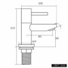 Wasserrhythm DT28G Taps Pair, Basin Tap-28g Basin