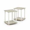 Furinno Simplistic 2-Pack End Table, Side Table, Nightstand, Columbia Walnut/Black