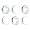 6 Pack Kitchen Bathroom Washing Basin Sink Overflow Covers & Rings, Chrome Plating Round Sink Overflow Cap, Cover Insert in Hole Spares(3 Rings &