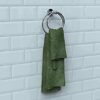 Agua Accessories Towel Holder Wall Mounted for Bathroom & Kitchen, Round Brass Towel Ring for Bathroom Wall, Chrome Hand Towel Holder Modern Styl