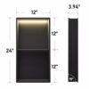 Bernkot Stainless Steel Shower Niche 24" X 12" Matte Black Double Shelves with Led Light No Tile Needed Recessed Shower Shelf for Bathroom