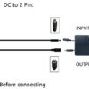 Huachuang DC Extension Cord 2.1mm x 5.5mm Male-to-Female Connector, DC Power Cord Extension Cord for Power Adapter-DC to Flat Pin Transformer Cab