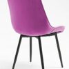 Hallowood Furniture Dining Chairs Set of 2 – Purple Linen Fabric Dining Chair with Sturdy Metal Legs for Dining Room – Kitchen Chairs with Padded