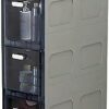 OPSREY Narrow Plastic Floor Bathroom Storage Cabinet Holder Organizer with Wheels, Multi-Purpose Storage Cabinet Unit for Living Room, Bedroom, K