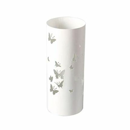 MiroDo Umbrella Stands Umbrella Stand Round Metal White Drip Tray Home Independent Office Storage Bucket Walking Stick Storage Bin Stand (Color :