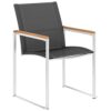 vidaXL Garden Chairs 4 pcs Textilene and Stainless Steel Grey