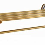 FVRTFT Wall Mounted Towel Rack Copper Bathroom Towel Rack (24.4 Inch Towel Rack), Multi-layer, Retro