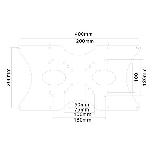 Newstar FPMA-VESA400 VESA Conversion Plate from VESA 75x75mm & 100x100mm to 200x100mm, 200x200mm & 400x200mm - Silver