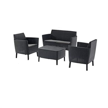 CZDYUF Rattan Sofa Coffee Table Four-piece Set Combination Balcony Sofa Hotel Balcony Plastic Outdoor
