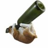 DWK-HD49057 - Adorable 11 Inch Bulldog Wine Bottle Holder Figure - Home Decor Dog Sculpture Decoration - Decorative Kitchen Animal Statue - Drink