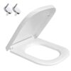 SADALAK Toilet Seat Soft Close,White Square Quick Release Toilet Lid with Simple Top Fixing and Adjustable Hinges Toilet Seat Cover