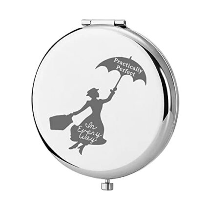 KEYCHIN Mary Qoute Pocket Mirror Mary Fans Gift Practically Perfect in Every Way Umbrella Compact Mirror for Women Girls (Practically Perfect Mir