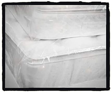 Single, Double King, Super King Size Bed Mattress Plastic Protector Dust Removal Cover Large Strong Heavy Duty Plastic Polythene Mattress Cover B