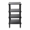 Monolith 4 Tier/Shelf Audio Stand - Black | Open Air Storage, Modular Design, Sturdy, Compatible with Bose, Polk, Sony, Yamaha, Pioneer and Other