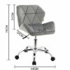HNNHOME Modern Eris Padded Swivel Fabric Home Office Desk Computer Chair, Height Adjustable (Grey, Velvet)