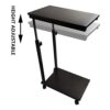 KKTONER Sofa Side Table Over-bed Table Slide Under Height Adjustable Wooden Laptop Table Couch Table Mobile Dining Table Snack Table End Table wi