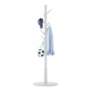 Aibiju Standing Coat Rack White Coat Stand with 8 Hooks and 3 Height Options, Wood Kids Coat Tree with Sturdy Round Base, Small Hall Tree White Y