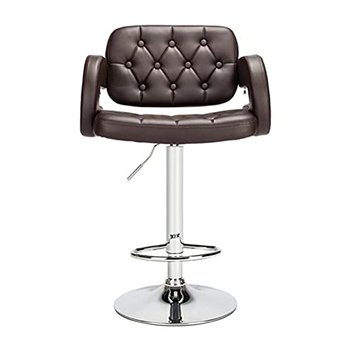 WALNUT 2pcs Adjustable High Type with Disk armrest Square Backrest Button Design Bar Stools Spa Tattoo Massage Salon Furniture