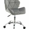 HNNHOME Modern Eris Padded Swivel Fabric Home Office Desk Computer Chair, Height Adjustable (Grey, Velvet)