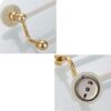 Bathroom Space Aluminum Wall Towel Rack Bathroom Towel Rack Shelf Storage Rack Single Rod Bathroom Shower Rack (Gold + White) Tower Hanger/50Cm
