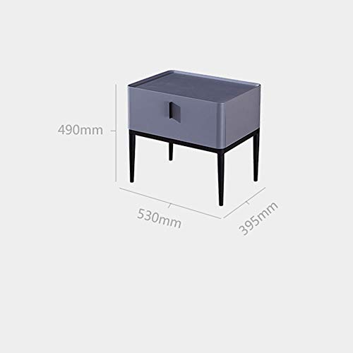 LUKEO Nordic Bedside Table Leather Art Bedroom Bedside Cabinet Minimalist Mini Bedside Cabinet Italian Minimalist Locker