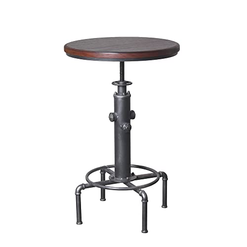Topower Industrial Bar Table 31.5-41.3" Adjustable Pub Table Kitchen Dining Coffee Bistro Table