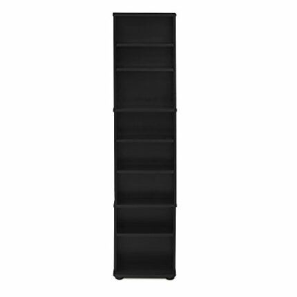 Furinno Space Saving Multimedia Storage Tower, Wood, Espresso, 32.39 (W) x 137.41 (H) x 14.61 (D) cm