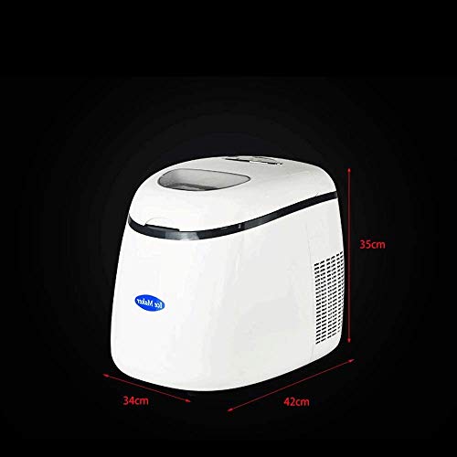 QUIM Portable Ice Maker, Countertop Ice Machine with Self-Clean Function, Ready in, Day Ice Cubes, Ice Scoop and Basket (White)