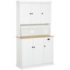 DSHGDJF White Storage Cabinet 71" Kitchen Sideboard Self-service Kitchen Pantry With Microwave Stand With Drawers