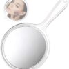 Handheld Mirror 2 Piece Travel Handheld Mirror Mirror Multi-Purpose Hand Mirror Makeup Mirror with Handheld Magnifying Makeup Mirror with 3X Doub