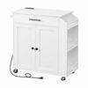 JJZXD Home, Kitchen And Dining Room With Spice Rack And Drawer Rolling Kitchen Cart with Power Outlet