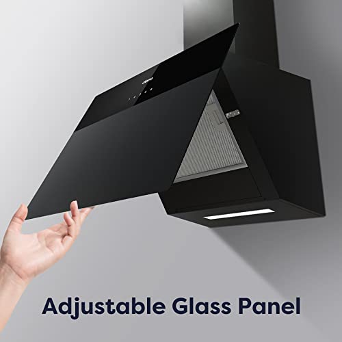 CIARRA CBCF6736H A++ Touch Control Angled Cooker Hood 60cm 4-Speed with Booster Function Chimney Vent Hood with Dimmable LED Lights Recirculating