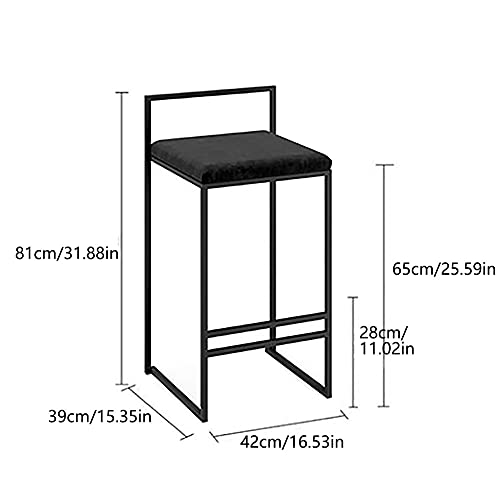 RTYHN Modern Design Kitchen Breakfast Bar Stool, Velvet Seat Barstools Chairs,with Black Metal Base, for Breakfast Bar, Kitchen and Home Barstool