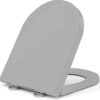 RAM ONLINE Grey Soft Close Toilet Seat D Shape Quick Release Anti Bacterial Soft Close D Shape Bathroom WC Toilet Seat