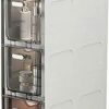 OPSREY Narrow Plastic Floor Bathroom Storage Cabinet Holder Organizer with Wheels, Multi-Purpose Storage Cabinet Unit for Living Room, Bedroom, K