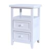 SQPFTW Fully Assembled Bedside Table with 2 Drawers - Wood No Assembly End Tables/Side Table/Nightstand/Bedside Locker for Livingroom,Bedroom,Off