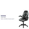 Flash Furniture X10 Gaming Racing Office Ergonomic Computer PC Adjustable Swivel Chair with Flip-up Arms, Gray/Black LeatherSoft, Polyurethane