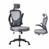 OWAY HOMELIVING Ergonomic Office Chair with Lumber Support Adjustable High Back Desk Chair with Flip-Armrest and Mesh Back for Home Computer Chai