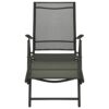 WODMB 3 Piece Garden Lounge Set Textilene and Aluminium Silver Foldable design (Color : B, Size : One size)