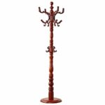 VITA FELICE Retro Wooden Coat Rack, Clothes Stand, Hat Handbag 12 Hooks Hanger Sturdy Freestanding Coat Rack for Clothes/Bags/Hats for Home/Offic