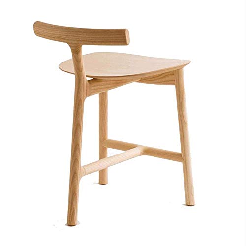 DINGZZ Solid Wood Bar Chair Household High Stool Reception Chair Simplicity Bar Nordic Barstool Backrest Stool Coffee Chair