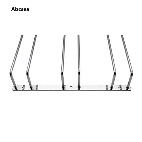 Abcsea 3 Rows Wine Glass Rack, 30cm Chrome Finished Wine Glass Holder Rack for Bar or Kitchen